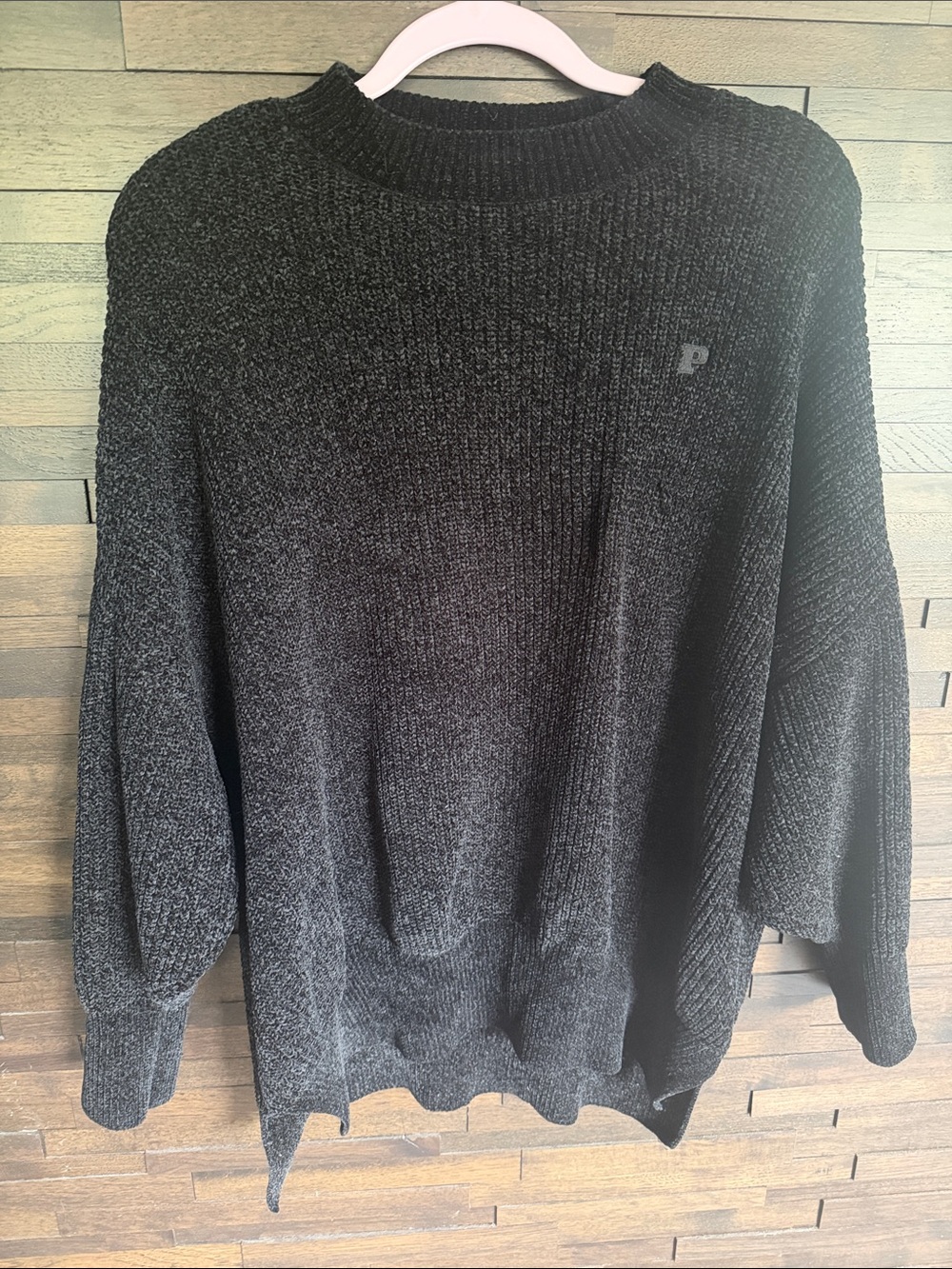 Woman’s Pink/Victorias Secret black Charcoal Crewneck Sweater